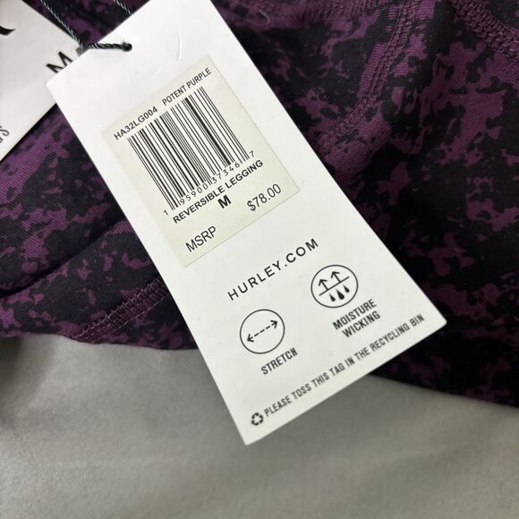 Bundle Hurley Womens M Purple & Black Reversible Leggings 2 tone color - Picture 8 of 8